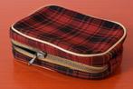 Retro vintage Tartan / Schotse ruit tasje / toilettasje, Ophalen of Verzenden, Gebruikt, Rood