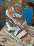 Silver Sandaal met zilveren elastische band mt 39, Overige kleuren, Nieuw, Sandalen of Muiltjes, Ophalen of Verzenden