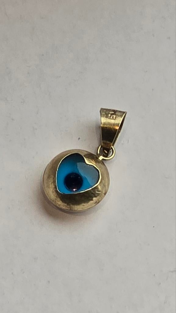 Blauw oog 14 kt, Ophalen of Verzenden, Nieuw