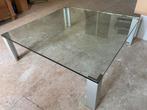 Glazen salontafel, Ophalen, Gebruikt, 100 tot 150 cm, Vierkant