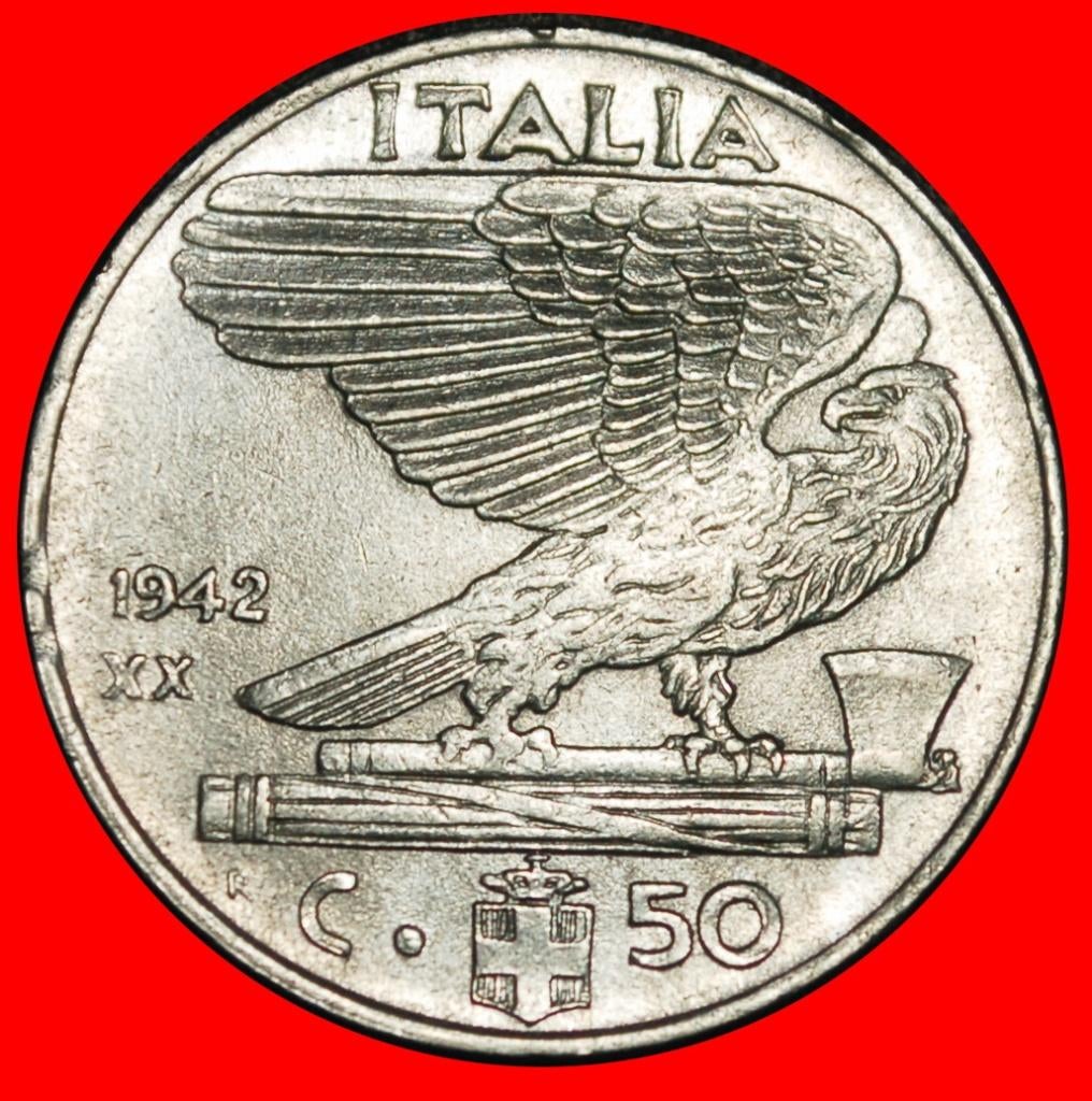 Ⰿ WARTIME (1939-1943): ITALY 50 CENTESIMOS 1942R!, Ophalen of Verzenden, Italië, Losse munt