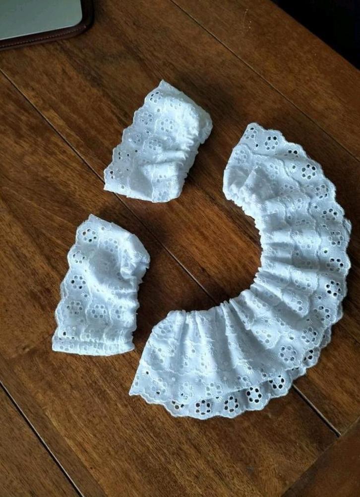 Pietenkraag Hoofdpiet Luxe Katoen Broderie, Hobby en Vrije tijd, Stoffen en Lappen, Nieuw, Katoen, Minder dan 30 cm, Minder dan 30 cm