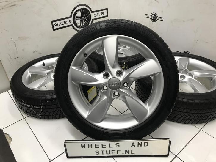 Audi A3 lichtmetaal velgen 17"inch Winterbanden 5x112, Auto-onderdelen, Banden en Velgen, Banden en Velgen, Personenwagen, Gebruikt