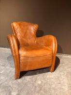 Vintage Cognac Leren Saddle Chair Timothy Oulton Style, Huis en Inrichting, Fauteuils, Gebruikt, Vintage Stoer, Leer, 75 tot 100 cm