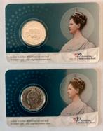 2x Wilhelmina ½ Gulden 1921-1930 Coincard. 1921 en 1930., ½ gulden, Setje, Zilver, Ophalen of Verzenden
