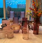 Te koop: 2, 3 of 10 prachtige roze nuance vazen, Overige kleuren, Nieuw, Ophalen of Verzenden, Glas