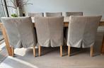 6 taupe eetkamerstoelen, Ophalen, Hout, Gebruikt, Overige kleuren