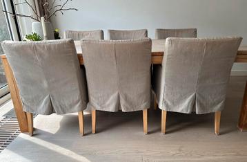 6 taupe eetkamerstoelen beschikbaar voor biedingen