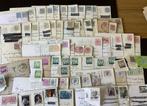 Partijtje ansichtkaarten met Belgische postzegels, Ophalen of Verzenden