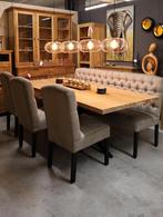Landelijke eetkamerbank met 3 stoelen nieuw!! Uit showroom, Ophalen, Nieuw