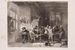 Herberg met tekenaar en boeren - Anthony Cornelis Cramer, Antiek en Kunst, Kunst | Litho's en Zeefdrukken, Verzenden