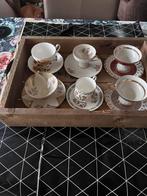 Zes kop en schotels, Huis en Inrichting, Keuken | Servies, Ophalen, Porselein, Overige stijlen, Kop(pen) en/of Schotel(s)