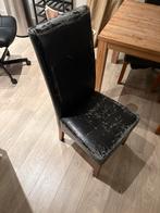 4 stoelen, Huis en Inrichting, Stoelen, Ophalen, Gebruikt, Zwart, Leer