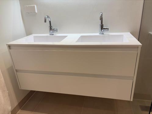 ZGAN Badkamermeubel 120cm 2 lades - incl kranen (chroom), Huis en Inrichting, Badkamer | Badkamermeubels, Zo goed als nieuw, Wasbak of Wastafel