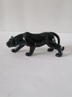 vintage keramiek beeldje van een zwarte panter 22x19 cm, Antiek en Kunst, Ophalen of Verzenden