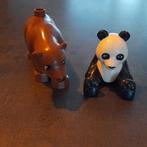 Duplo Dieren: Bruine Beer & Panda, Ophalen of Verzenden, Gebruikt, Losse stenen, Duplo