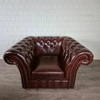 24658 Chesterfield Fauteuil Leder Donkerrood-Bruin, Ophalen, Bruin, Nieuw, Leer