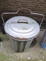 Ouderwetse stalen vuilnisemmer, Huis en Inrichting, Woonaccessoires | Prullenbakken, Gebruikt, Ophalen of Verzenden, 20 tot 30 liter