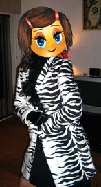 Miss Sixty half lange jas met zebra print - maat L, Maat 38/40 (M), Overige typen, Verzenden, Zwart