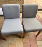 6 eetkamerstoelen licht grijs en licht blauw, Huis en Inrichting, Stoelen, Ophalen, Hout, Gebruikt, Blauw
