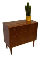 Vintage Deense Ladekast Kastje Jaren 60 Teak Fineer, Vintage, Gebruikt, Vintage, 3 of 4 laden