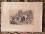 Antieke Engelse slagveld ets door William Brasse Hole 1882., Antiek en Kunst, Ophalen of Verzenden