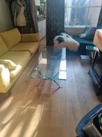 Vintage glazen salontafel 1966 Olivier Mourgue, Airborne int, Ophalen, Gebruikt, 100 tot 150 cm, 50 tot 100 cm