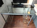 Bureau van gehard glas, Huis en Inrichting, Tafels | Salontafels, Ophalen, Gebruikt, 100 tot 150 cm, 50 tot 100 cm