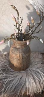 Houten vaas met takken, Ophalen of Verzenden, Gebruikt, Binnen