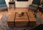Houten salontafel op wielen 110 x 70, Ophalen, 100 tot 150 cm, 50 tot 100 cm, Zo goed als nieuw