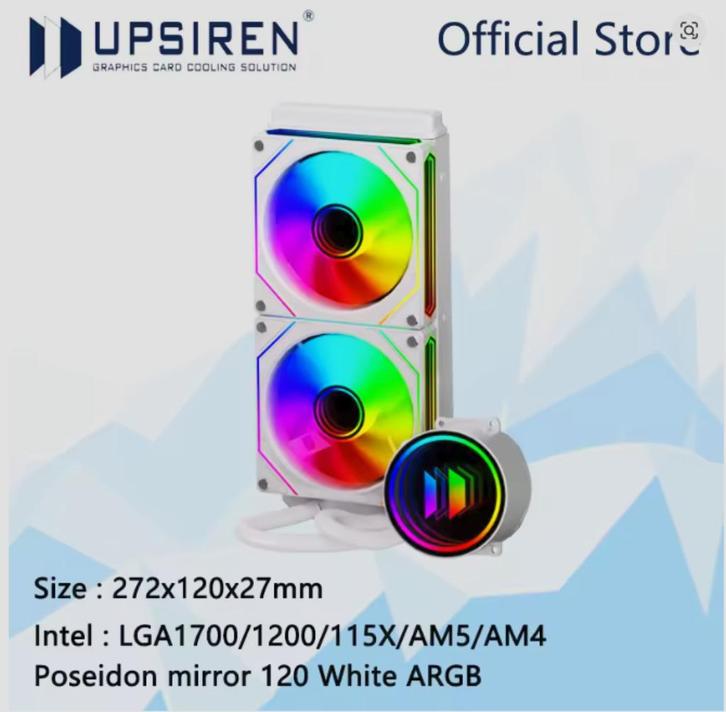 UPSIREN Poseidon AIO 240mm ARGB CPU Waterkoeling, Computers en Software, Computerkoelers, Zo goed als nieuw, Waterkoeling, Ophalen of Verzenden