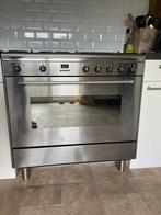 Losstaand gasfornuis en oven 90 cm breed, Witgoed en Apparatuur, Fornuizen, Ophalen, Gebruikt, 60 cm of meer, Gas