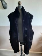 Vintage oversized fluffy zwart bodywarmer, Kleding | Dames, Gedragen, Ophalen of Verzenden, Maat 46/48 (XL) of groter, Zwart