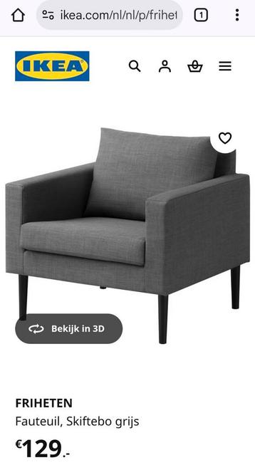 IKEA Friheten Fauteuil - Antraciet Grijs beschikbaar voor biedingen