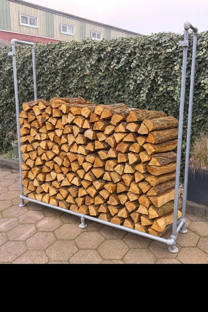 Haardhout hok steigerbuis houthok opslag, Tuin en Terras, Haardhout, Minder dan 3 m³, Ophalen