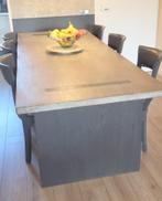 Massief eiken eettafel 1m / 2,50 m tafel eethoek industrieel, Ophalen, Eikenhout, 100 tot 150 cm, 200 cm of meer