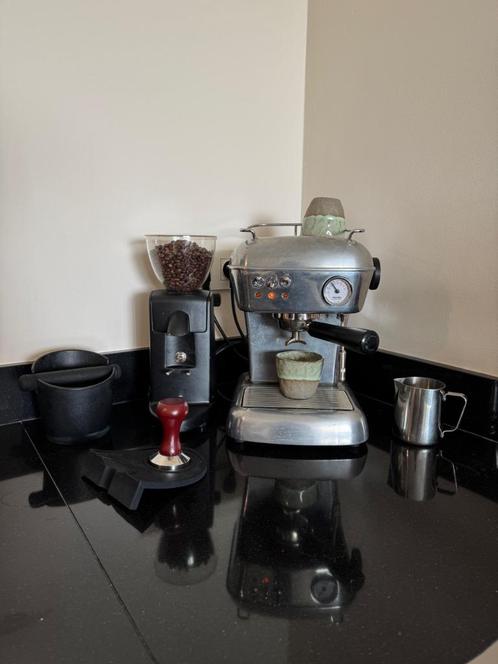 Ascaso Dream Chrome + Ascaso stepless bonenmaler, Witgoed en Apparatuur, Koffiezetapparaten, Gebruikt, Koffiebonen, Espresso apparaat