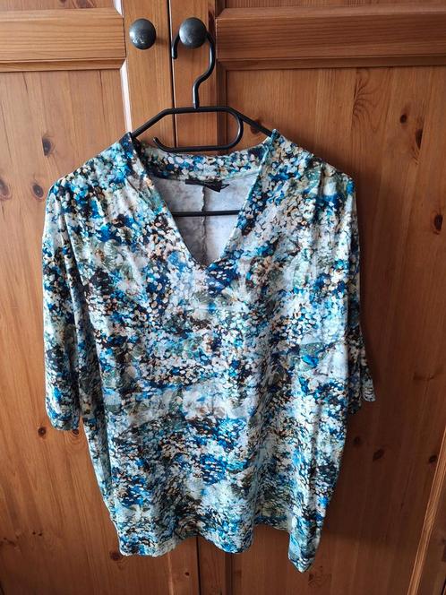 Top warme blauwgroentinten XXL 3/4 mouw nieuwstaat, Kleding | Dames, Blouses en Tunieken, Zo goed als nieuw, Maat 42/44 (L), Blauw