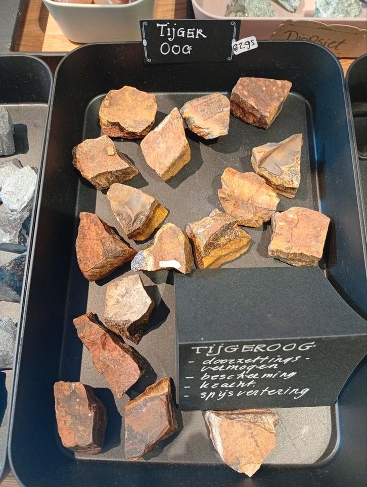 Tijgeroog ruw, Verzamelen, Mineralen en Fossielen, Mineraal, Ophalen of Verzenden