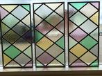 Set van 3 glas in lood voorzetramen, Doe-het-zelf en Verbouw, Glas en Ramen, Ophalen, Zo goed als nieuw, Glas in lood, Minder dan 80 cm