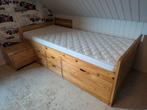 Eenpersoonsbed met matras en lattenbodem, Verzenden, Eenpersoons, Hout, 90 cm