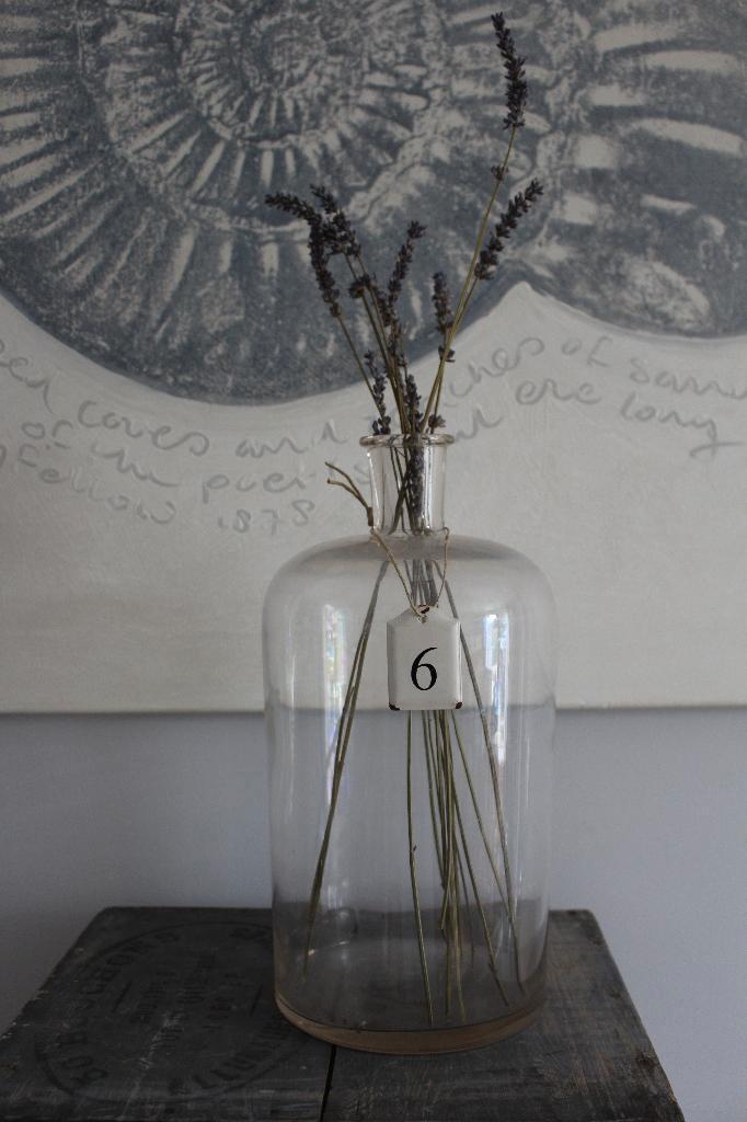 Oude brocante gistfles / vaas blank glas *Pronck & Praal*, Antiek en Kunst, Curiosa en Brocante, Ophalen of Verzenden