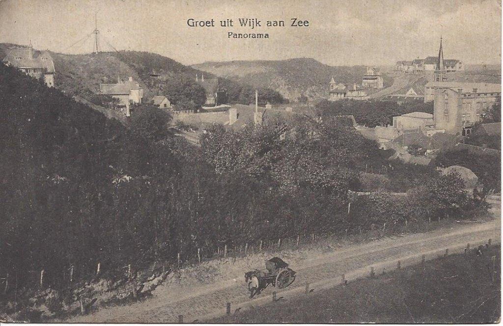 Wijk aan Zee (N.H.) Panorama, Boerenkar, gelopen 1921, Verzenden, 1920 tot 1940, Gelopen, Noord-Holland