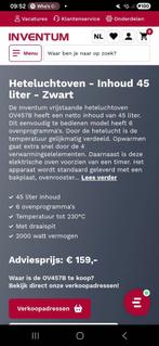Inventum OV457B Hete lucht oven - Zwart, Witgoed en Apparatuur, Ovens, Oven, Hete lucht, Zo goed als nieuw, Ophalen