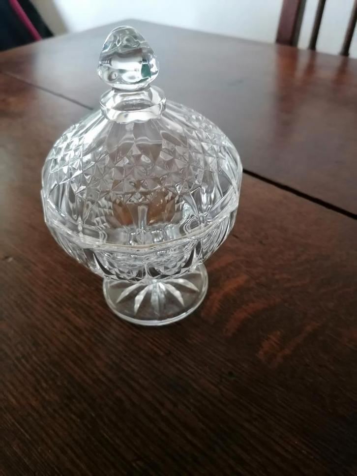 Kristallen Bonbonschaal met Deksel, Antiek en Kunst, Antiek | Glas en Kristal, Ophalen of Verzenden