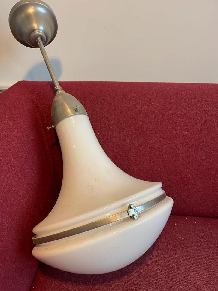 Siemens-Luzette Peter Behrens Lamp Bauhaus Gispen, Huis en Inrichting, Lampen | Hanglampen, Gebruikt, Minder dan 50 cm, Glas, Ophalen of Verzenden
