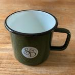 Emaille mok beker - Stephen & Penelope - forest green, Antiek en Kunst, Ophalen of Verzenden