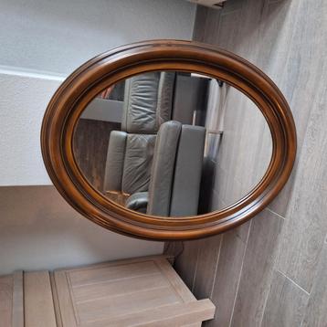 Ovale grote spiegel noten kleur beschikbaar voor biedingen