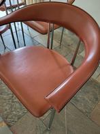 4X Vintage Fasem Leren P40 Stoelen Door Vegni & Gualtierotti, Ophalen, Gebruikt, Overige kleuren, Vintage
