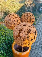 Set van 3 roest bloemen Hortensia op tuinsteker., Antiek en Kunst, Curiosa en Brocante, Ophalen of Verzenden